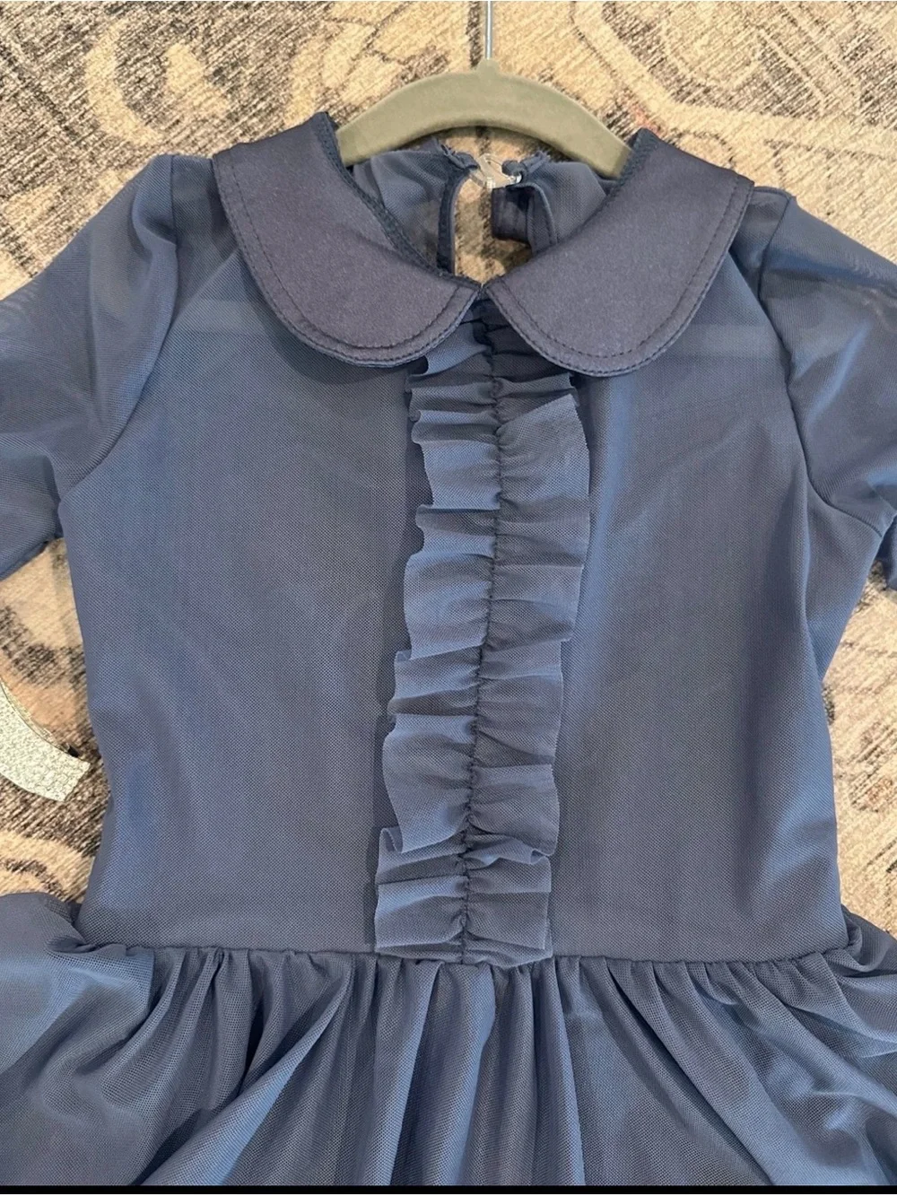 Weissman contemporary dance costume blue dress with collar MC